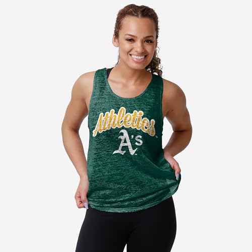 FOCO Oakland Athletics MLB Womens Burn Out Sleeveless Top