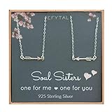 EFYTAL Best Friend Necklace Set, Sterling Silver Arrow Link 2 Matching Friendship Necklaces, Two BFF Gift Ideas