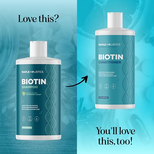 Maple Holistics Volumizing Biotin Shampoo For Thinning Hair - Thin Hair Shampoo With Peppermint Argan And Essential Oils For Hair Care - Vegan Sulfate Free Shampoo For Damaged Dry Hair Paraben And Cruelty Free thumb #6