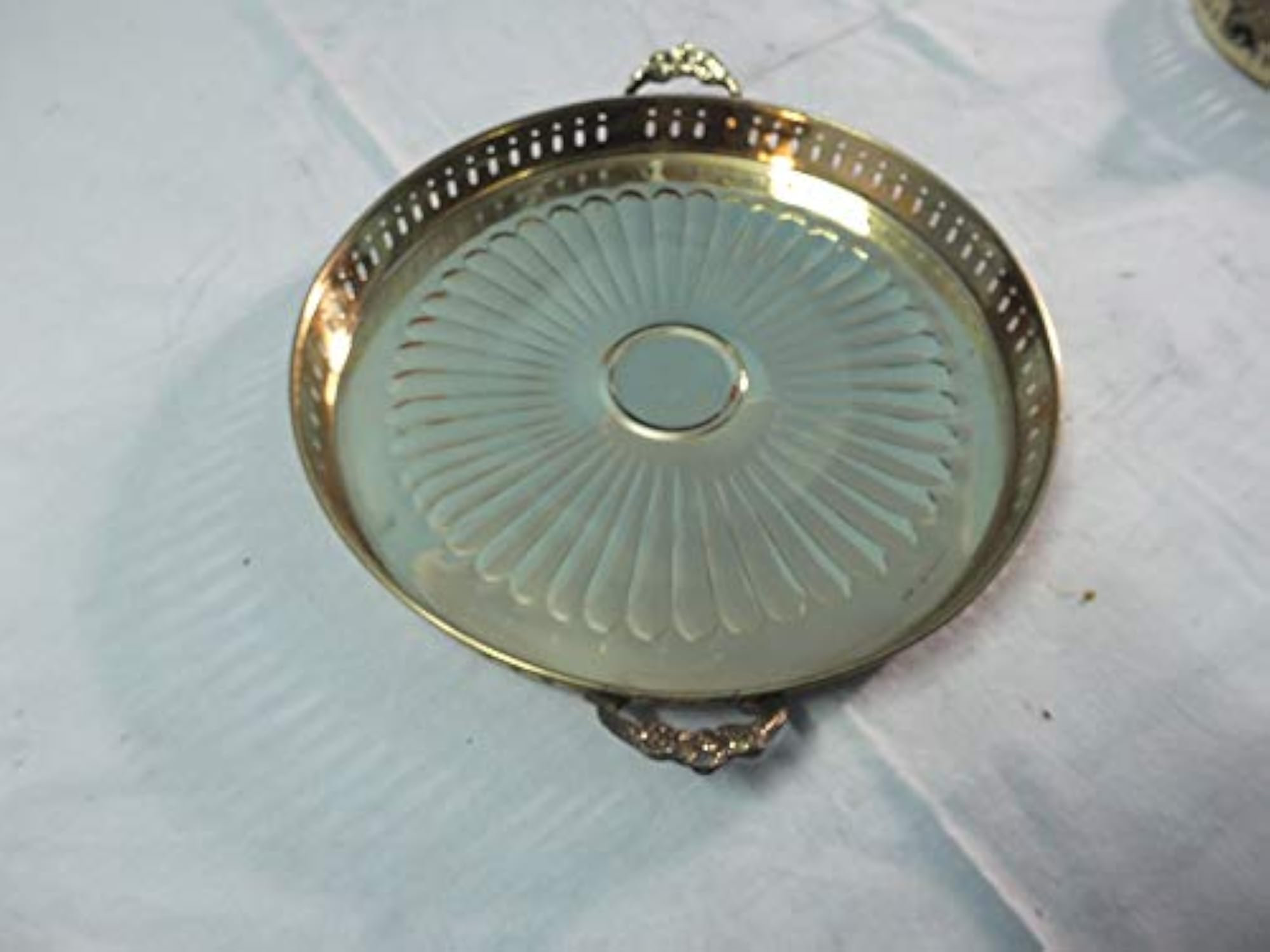 Brass Decorative Hand Made Pooja Plate, 12 Inch