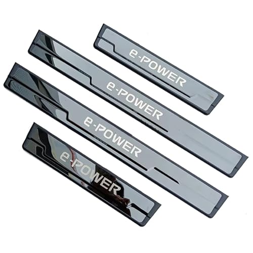 LBBQP 4Pcs Stainless Steel Car Door Sill Kick Plates, for Nissan X-Trail T33 Qashqai J12 E-POWER 2022-2025 Styling Accessories,A