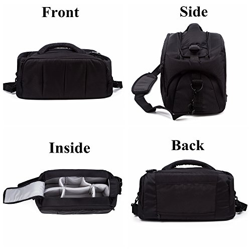 Large Digital SLR DSLR Camera Bag Camera Luggage Case and Camcorder Bag, Video Camera Case Tote Bag (Black)