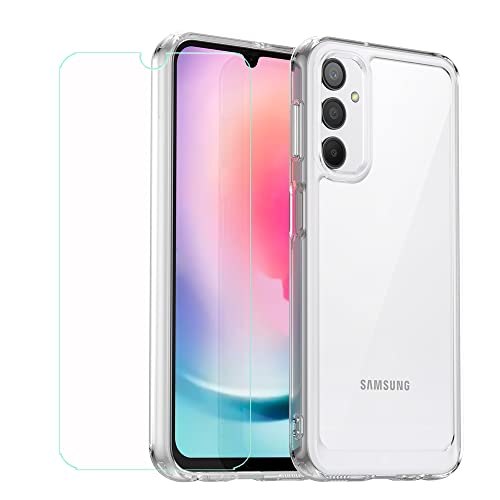 LCEHTOGYE �K�p Samsung Galaxy A24 4G �p�J�o�[+ HD�����K���X�A�V�F��TPU�o���p�[�ی�o�b�N�P�[�X�p�X�N���b�`�h�~�X�N���[���v���e�N�^�[-�K�p Samsung Galaxy A24 4G(6,4")-MFXC-�����ʂ���