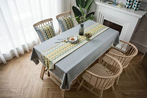 Chemin de table moderne vert avec finitions jacquard haut de gamme - 5