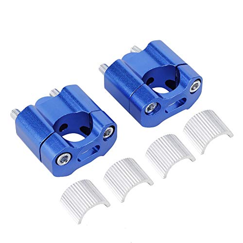 2x Morsetti Supporto Manubrio 22mm (7/8\") Argento Per Moto, Bici, ATV E Sporco