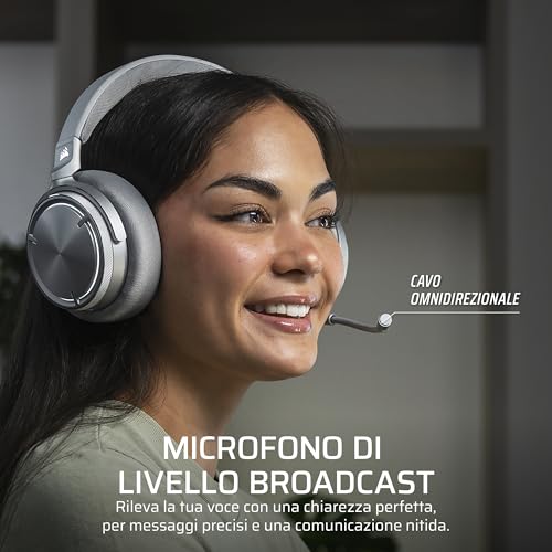 VIRTUOSO MAX WIRELESS Cuffie da Gioco con Bluetooth – Dolby Atmos, SoundID, Cancellazione Attiva del Rumore, Microfono di Qualità Broadcast, Driver in Grafene, per PC, Mac, PS5, PS4 – Argento - Cuffia gaming - Immagine 6