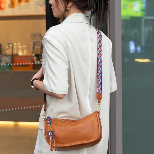 Crossbody Bag for Women Vegan Leather Wallet Purses Satchel Shoulder Bags Small Size (Brown)2