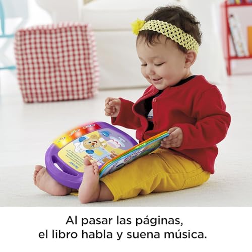 Miniatura 3 de Fisher-Price Ríe y Aprende Libro Interactivo de Aprendizaje Cancionero, Juguete con Luces y Sonidos para bebé +6 Meses, versión español (FRC69)