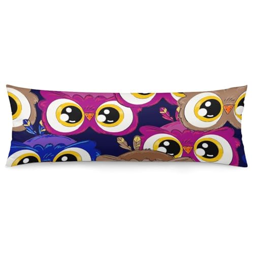 Big Eyes Owl Pattern Body Pillow Cover Lightweight Long Pillow Case for Cushion Sofa Living Room Bed 20