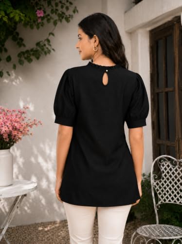 Image of Yash Gallery Womens Rayon Solid Relaxed Fit Casual Top Women & Girls