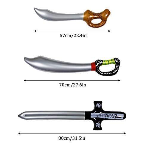 Yojoloin 9 STKS Opblaasbare Piraat Zwaard Messen Cutlass Stick Ballonnen, Voor Feestbenodigdheden Halloween Thema Party… - Image 3