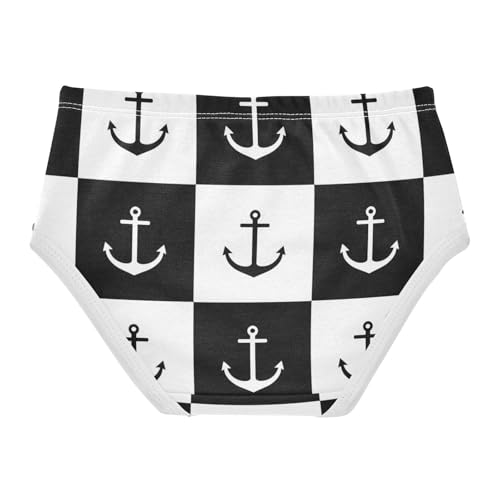 Black White Checkerboard Anchor Girls Underwear Toddler 2t Cotton Girl Panties Cute Florals Kids Briefs Undies2