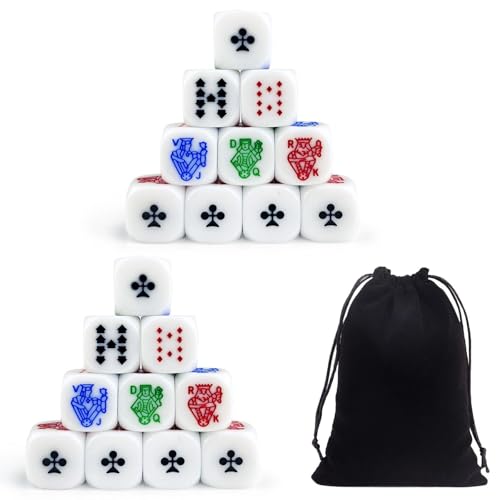 CHROMACRAFT 20 dados de poker e 1 bolsa de veludo preto, jogo de lançamento, brinquedo criativo, brinquedo interativo, jogos de festa