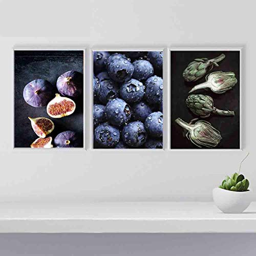Impression sur toile artichauts triptyque 50x70cm sans cadre pour salon