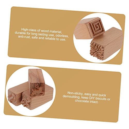 Set de 5 sellos de madera para repostería creativa miniatura 5