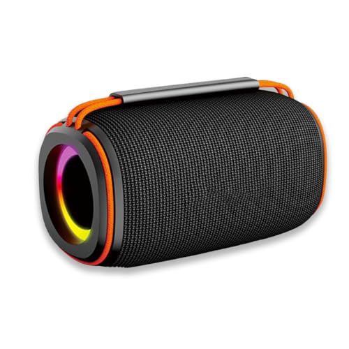 Luocute Lautsprecher BT 5.3, Laute, wasserdichte, Große Baustellenlautsprecher für die Arbeit Im Freien, Werkstatt, Garage, 10 W Wiederaufladbarer Stereo-Sound mit RGB-Lichtern für