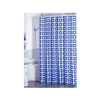 Tenda Da Doccia In Poliestere 180x200cm Modello Paradise Blu E Bianco Anelli Inclusi Msv 89187648