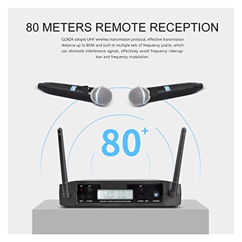 Micro sans fil double systeme dynamique portatif VHF pour DJ et fetes - 4