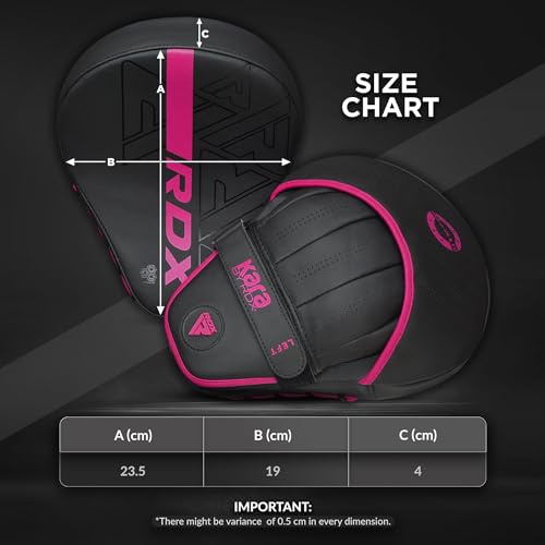 Image of RDX Boxing Pads Curved Focus Mitts, Maya Hide Leather Kara Hook and jab Training Pads, Adjustable Strap Ventilated, MMA Muay Thai Kickboxing Coaching Martial Arts Punching Hand Target Strike Shield