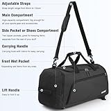 G4Free 3-in-1 Gym Duffle Bag Men Women, 45L Waterproof Sports Bag Backpack with Wet Pocket & Shoes Compartment, Travel Weekender Overnight Duffel Bag - Image 6