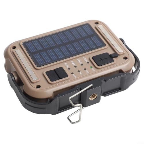 Linterna solar LED para camping, luz de trabajo recargable con 3600 mAh, 4 temperaturas de color, IPX4 impermeable, soporte de trípode para exteriores, camping, (4K)
