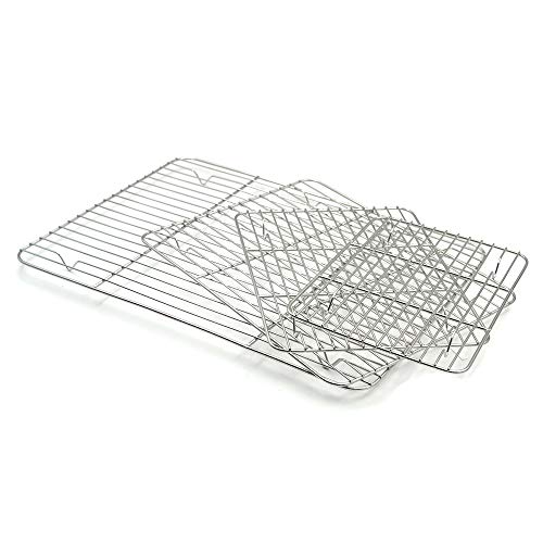 Muka 2 Pieces Baking Cooling Rack, Cake Bread Cookie Baking Rack Stainless Steel-8.5\" x 6.5\" 2PACK
