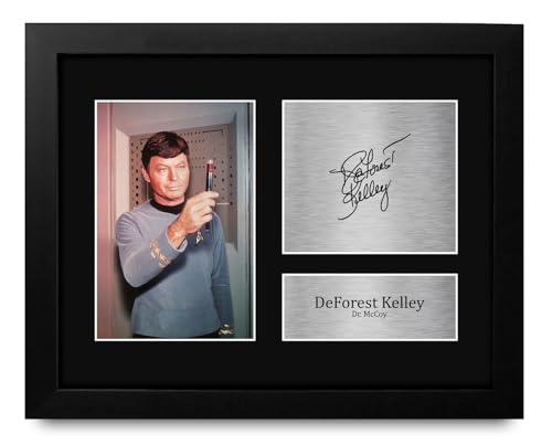 HWC Trading DeForest Kelley Star Trek Dr.McCoy Gifts Printed Signed Autograph Picture for Movie Memorabilia Fans - US Letter Framed