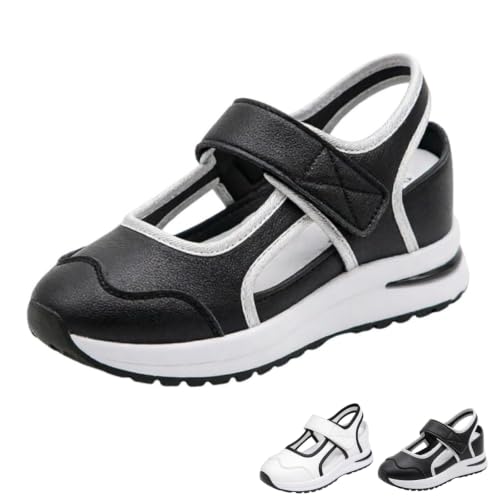 Chaussures de marche orthopédiques antidérapantes à scratch noir