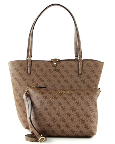 GUESS Alby Toggle Tote Latte Logo
