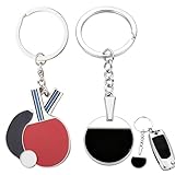 YAZWUR 2 Stück Tischtennis-Schlüsselanhänger: Set mit Doppel- und Einzel-Schläger-Schlüsselanhänger, Sport-Accessoire für Freunde, Familie, Liebhaber, passend für Schlüssel und Rucksäcke