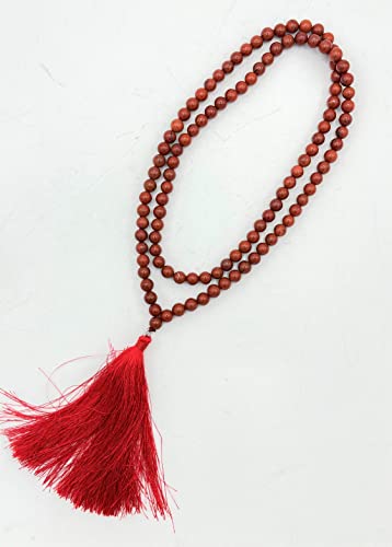 Image of Red Jasper Mala Natural Crystal Gemstone 8mm 108 Beads Jap Mala for Meditation, Pooja, Chanting, Wearing (8mm, Red Jasper)