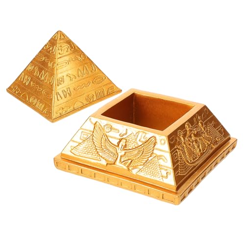 Pyramide en résine dorée YARNOW pour sublimer votre espace de travail ou table basse - 2