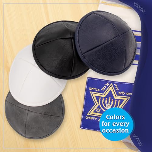 Image of Pack of 5-Pcs - Hq Satin /Linen /Velvet /Raw Silk /Suede Kippah for Men, Yamaka Hat Designed in Israel - Kippot Bulk