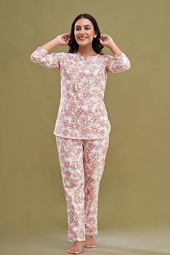 Image of feranoid Women Full Sleeves Cotton Nightsuits