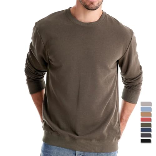 Men's Cotton Blend Crew Neck Solid Color Pullover Sweater Casual Sport Comfortable Everyday Wear for Cool Seasons2