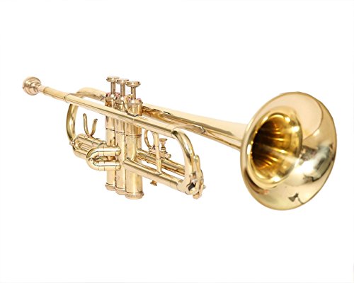 Trompette Bb Pitch Laiton Doré Look avec gratuit Coque rigide et embouchure Cover