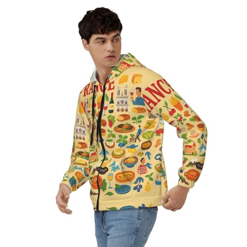 Sweat à capuche pour homme veste zippée coton manches longues - 4