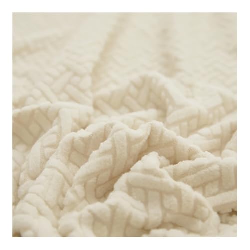 Housse de canapé jacquard extensible 4 places café pour salon d'angle