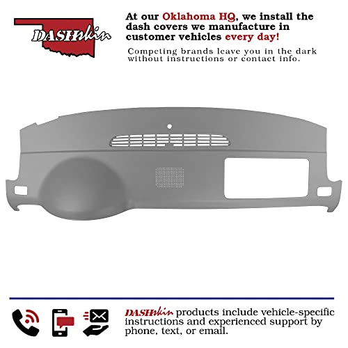 Dashskin American Made Dash Cover Cap Compatible With 07-14 Tahoe Suburban Yukon Avalanche (And Single Glovebox Silverado/Sierra Only) W/Dash Speaker In Dark Titanium - Easy Cracked Dash Fix #TOP4