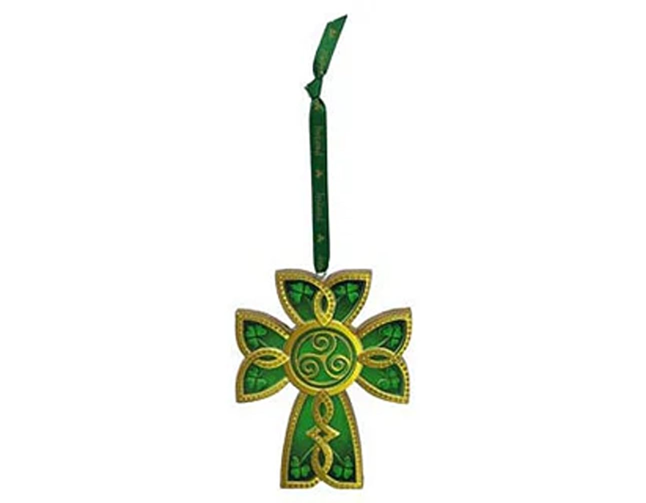 Royal Tara High Cross Irish Hanging Ornament 100% Resin Handcrafted Harp Shamrock Cross Claddagh Celtic Symbol Home Decor 3.93" X 3.34"