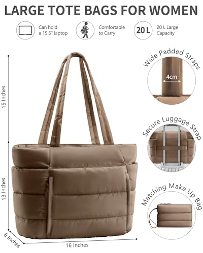 Bagstellar Puffer Tote with Tumbler Pockets