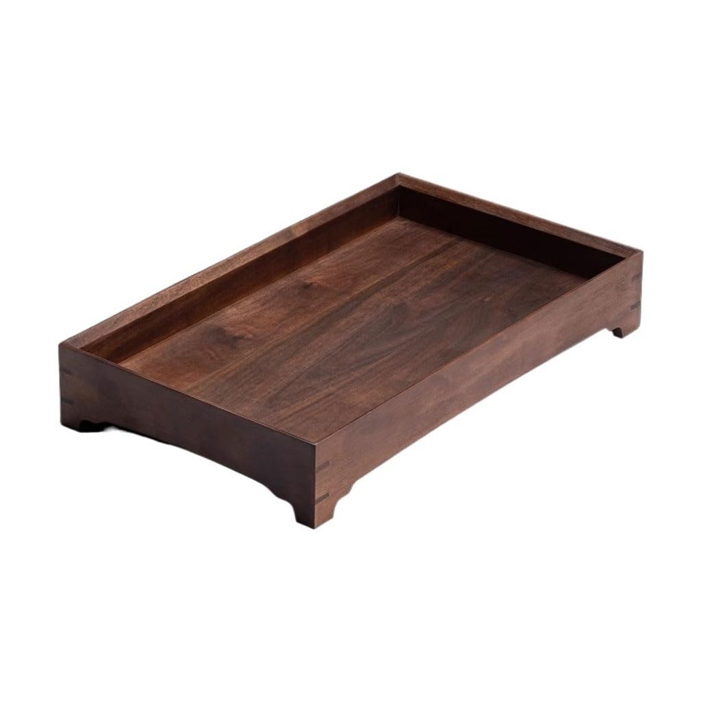 Bandeja de madera maciza para servir, elegante bandeja de té para el hogar, juego de té y almacenamiento de tazas de té, perfecto para decoración de sala de estar y cocina