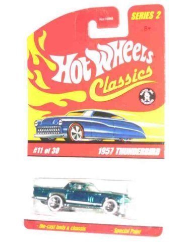 Hot WheelsClassics Series 2 -#11 1957 Thunderbird Spectraflame Teal Collectible Collector Car Mattel 1:64 Scale Collectible Die Cast Car