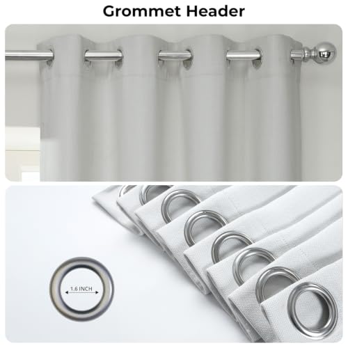 Image of HPD Half Price Drapes Grommet Linen Curtains 84 Inches Long Room Darkening Curtains for Bedroom & Living Room (1 Panel), 50W x 84L, Oyster