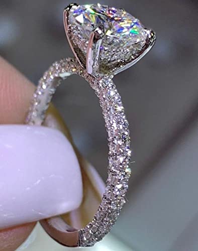 2 CT Round Cut Moissanite Engagement Ring White Gold & Sterling Silver Ring Solitaire With Accents Ring Wedding Ring Women's Ring Valentine Sale4
