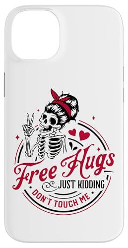 Free Hugs Don't Touch Me 楽しいユーモア スマホケース iPhone 14 Plus 用
