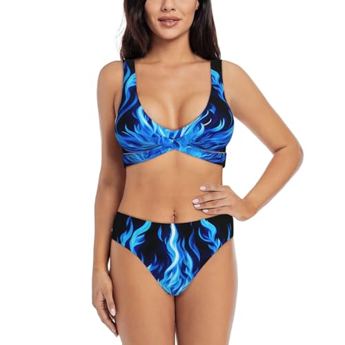 Maillot de bain imprimé flamme indigo 2 pièces pour vos vacances d'été