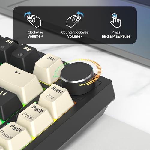 Image of 75% Wireless Creamy Mechanical Keyboard, Hot Swappable Custom Keyboard, RGB Backlit Gasket Gaming Keyboard, 2.4G /BT5.0 /USB-C Mechanical Gaming Keyboard, Pre-lubed Linear Gray Cream Switches