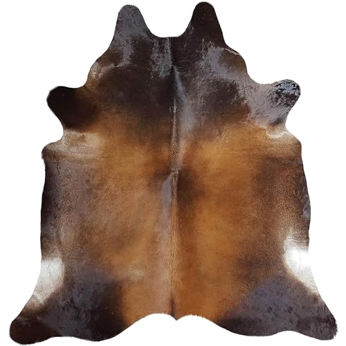 Sunshine Cowhides 100% Genuine Mahogany Brown Cowhide Rug - Washable