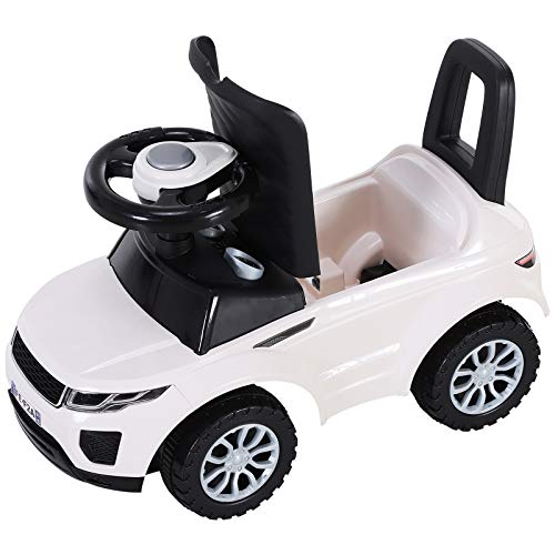 HOMCOM Kinderfahrzeug Rutschauto Lauflernhilfe mit Hupe Stauraum PP Weiß 62 x 28 x 41,5 cm - 9